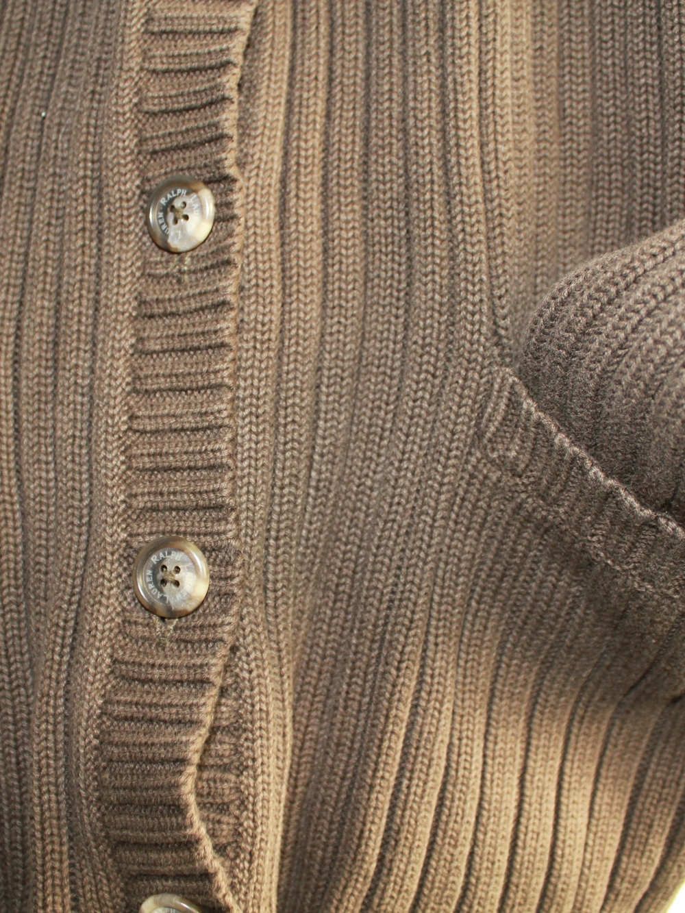 Ralph Lauren Brown Hooded Rib-Knit Button Cardigan - Picture 3 of 6